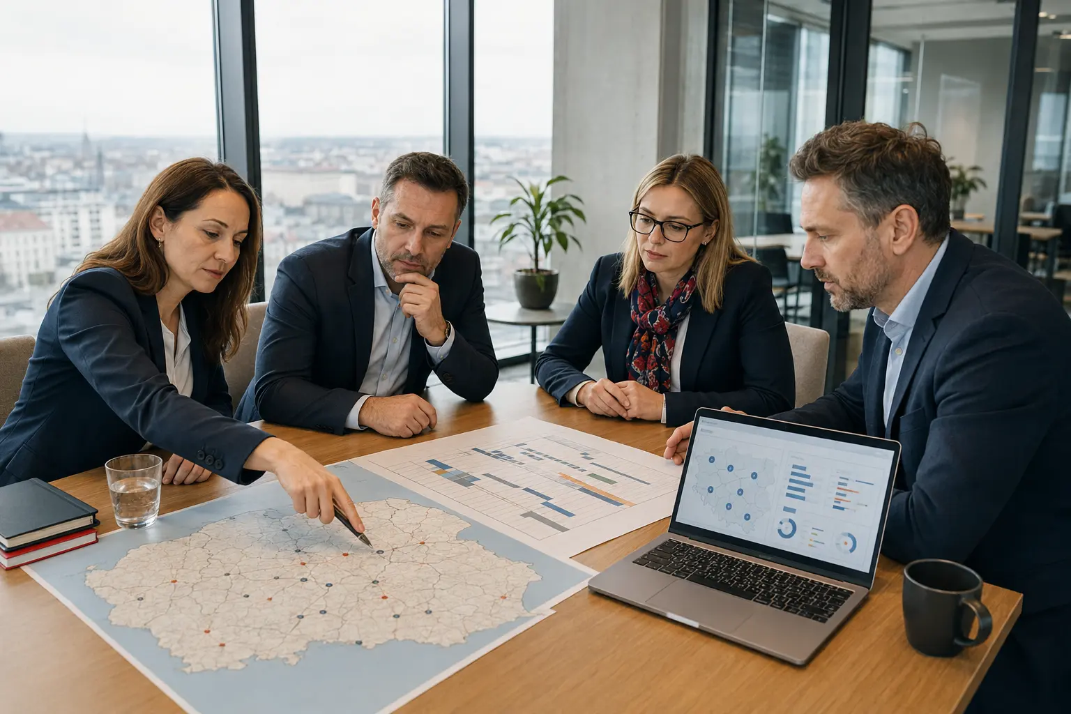 Zespół agencyjny planuje realizację kontraktu na mapie Polski